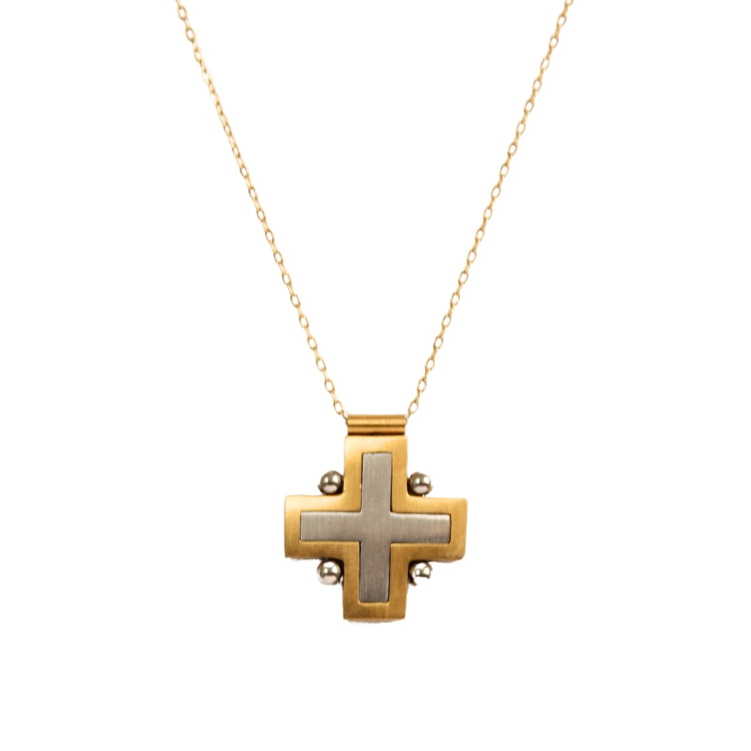 '2 Tone Cross' Necklace - Ibiza Passion