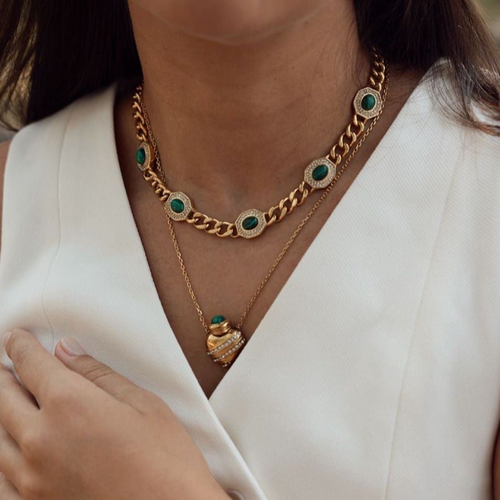 'ESTELA' Necklace -Malachite- - Ibiza Passion