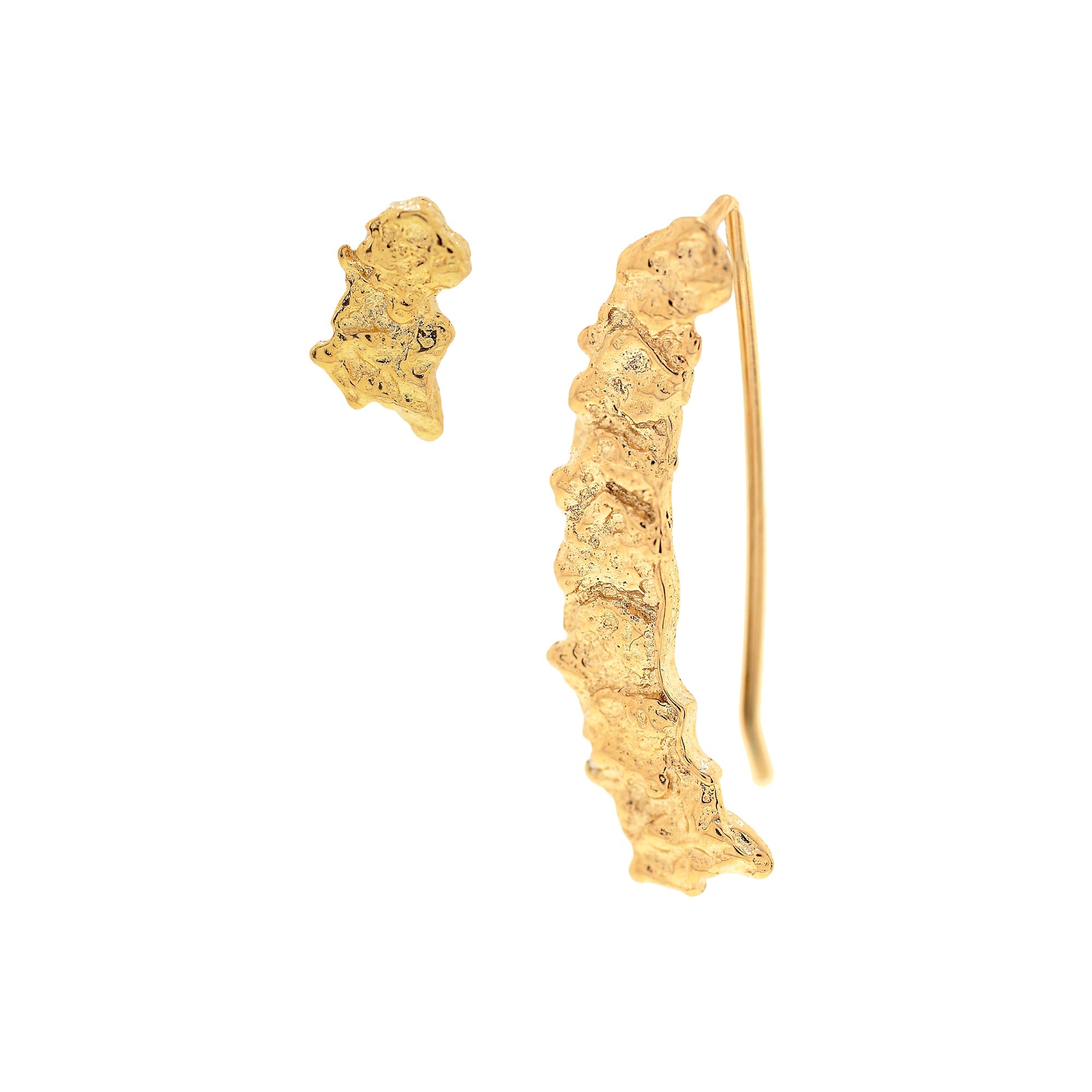 'GEA' Crawler Earrings - Gold - Ibiza Passion