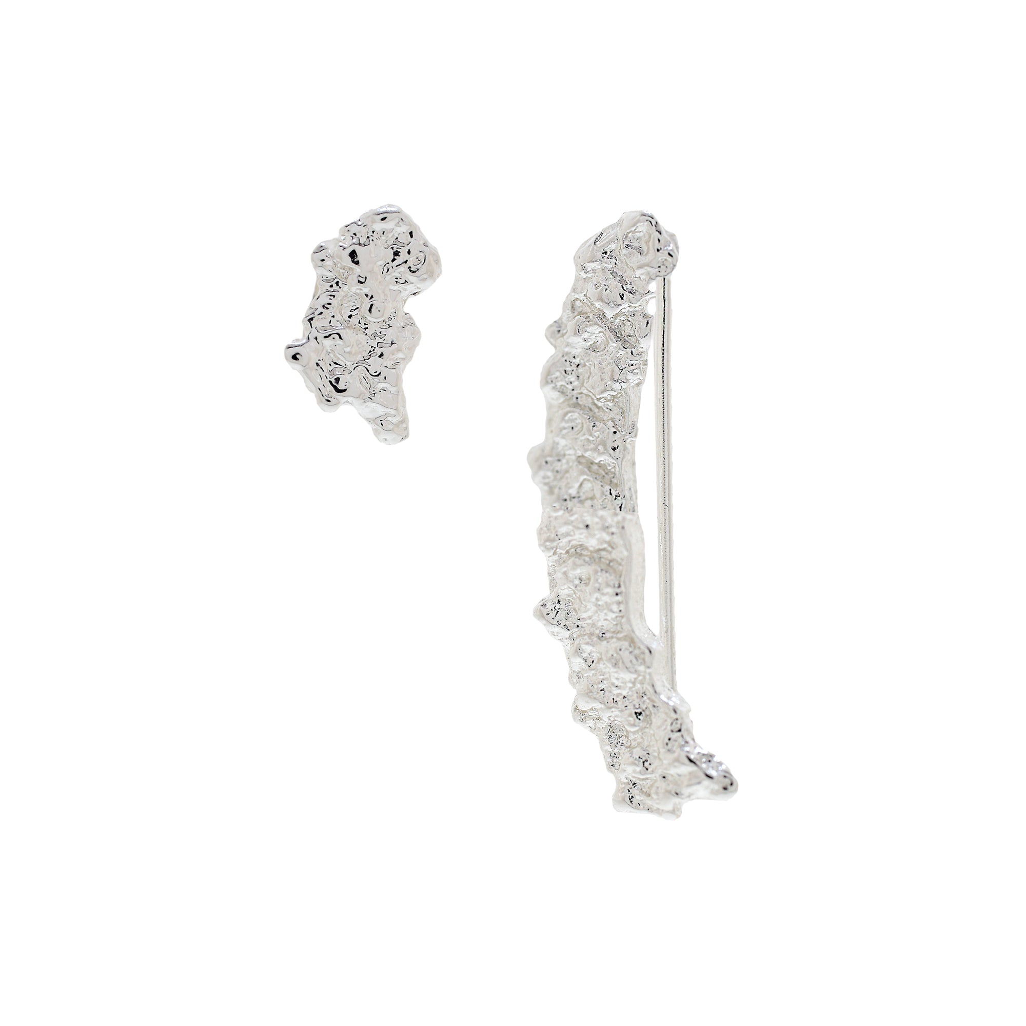 'GEA' Crawler Earrings - Silver - Ibiza Passion