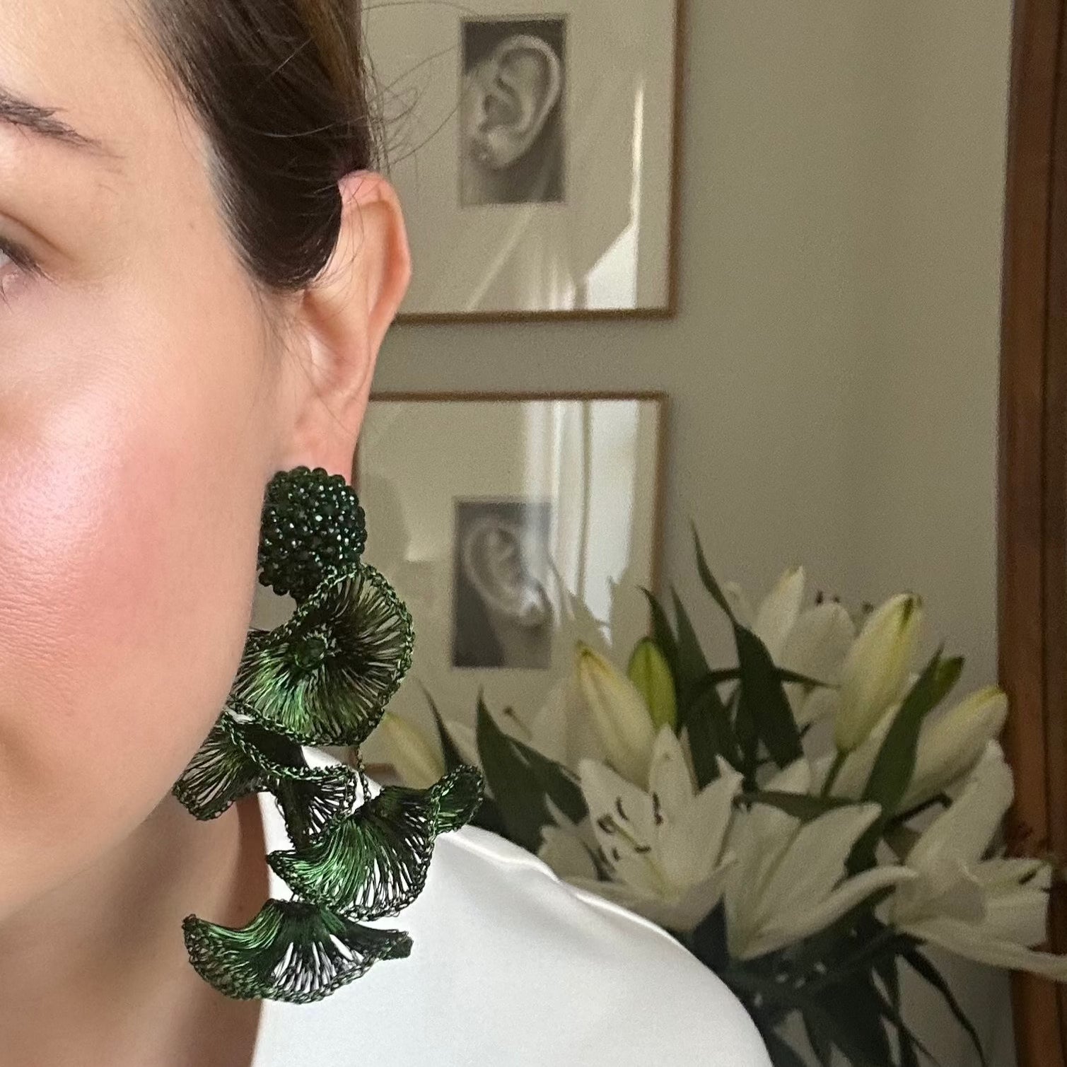 'GREEN ORCHID' EARRINGS