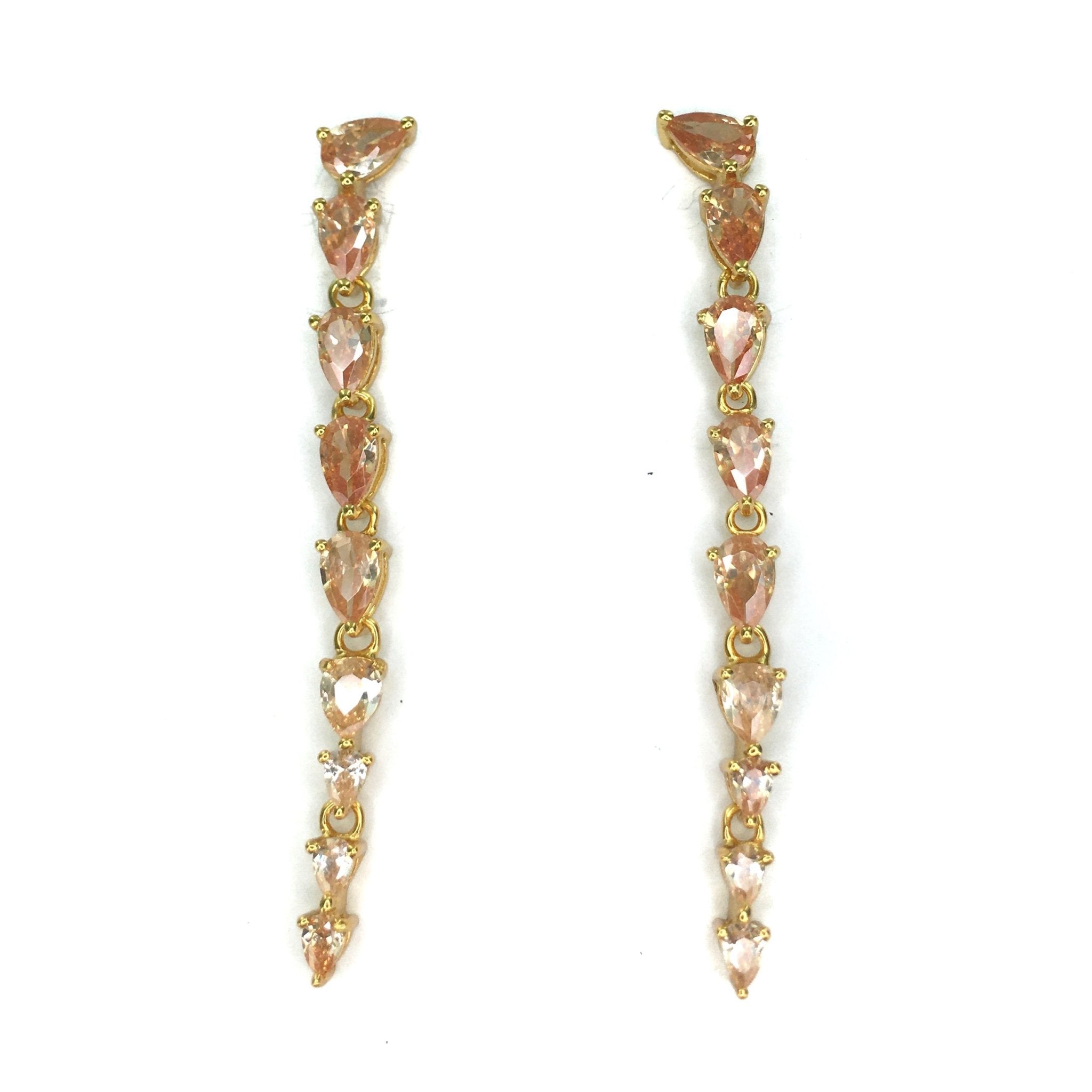 'AMAYA' Long Earrings in Citrine - Ibiza Passion