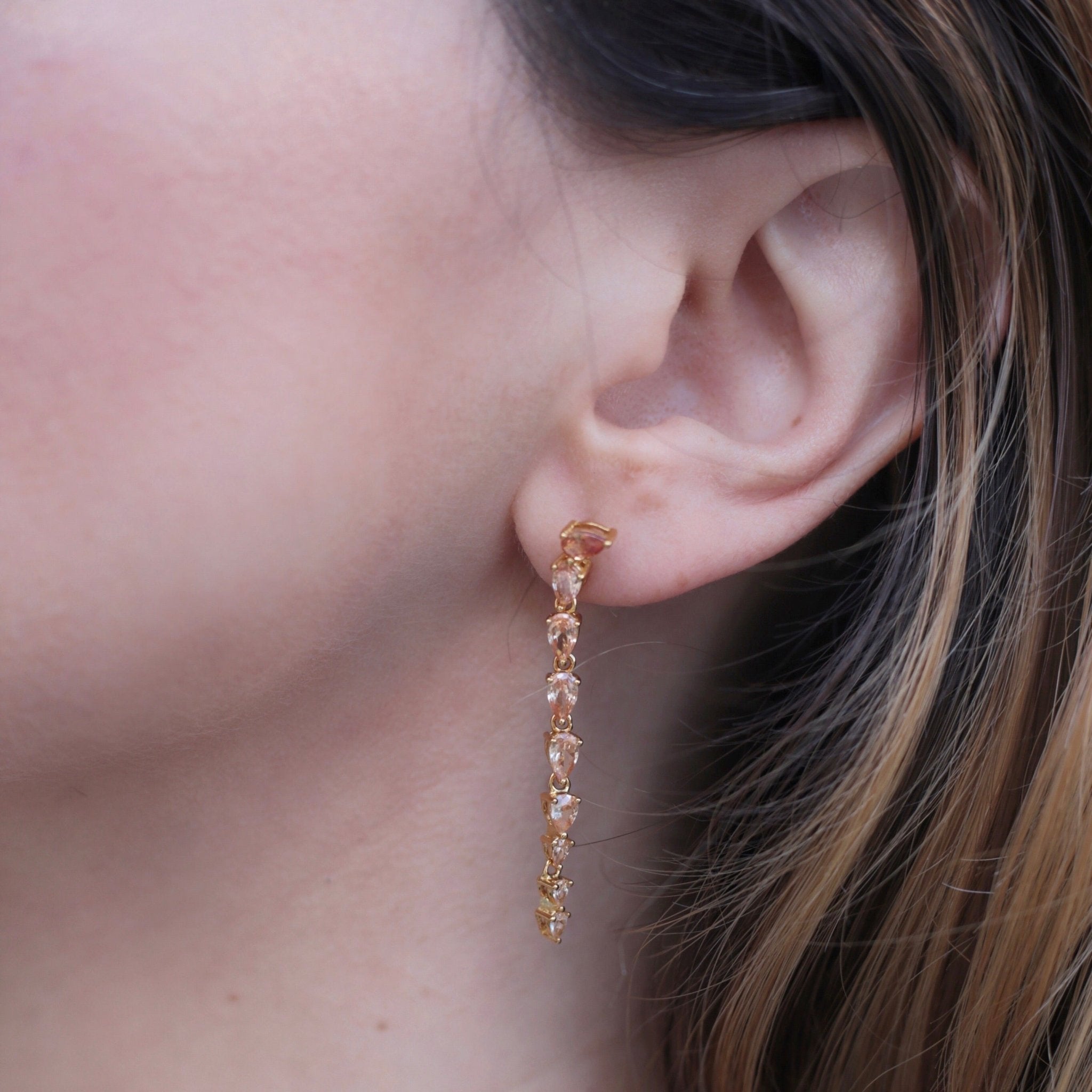 'AMAYA' Long Earrings in Citrine - Ibiza Passion