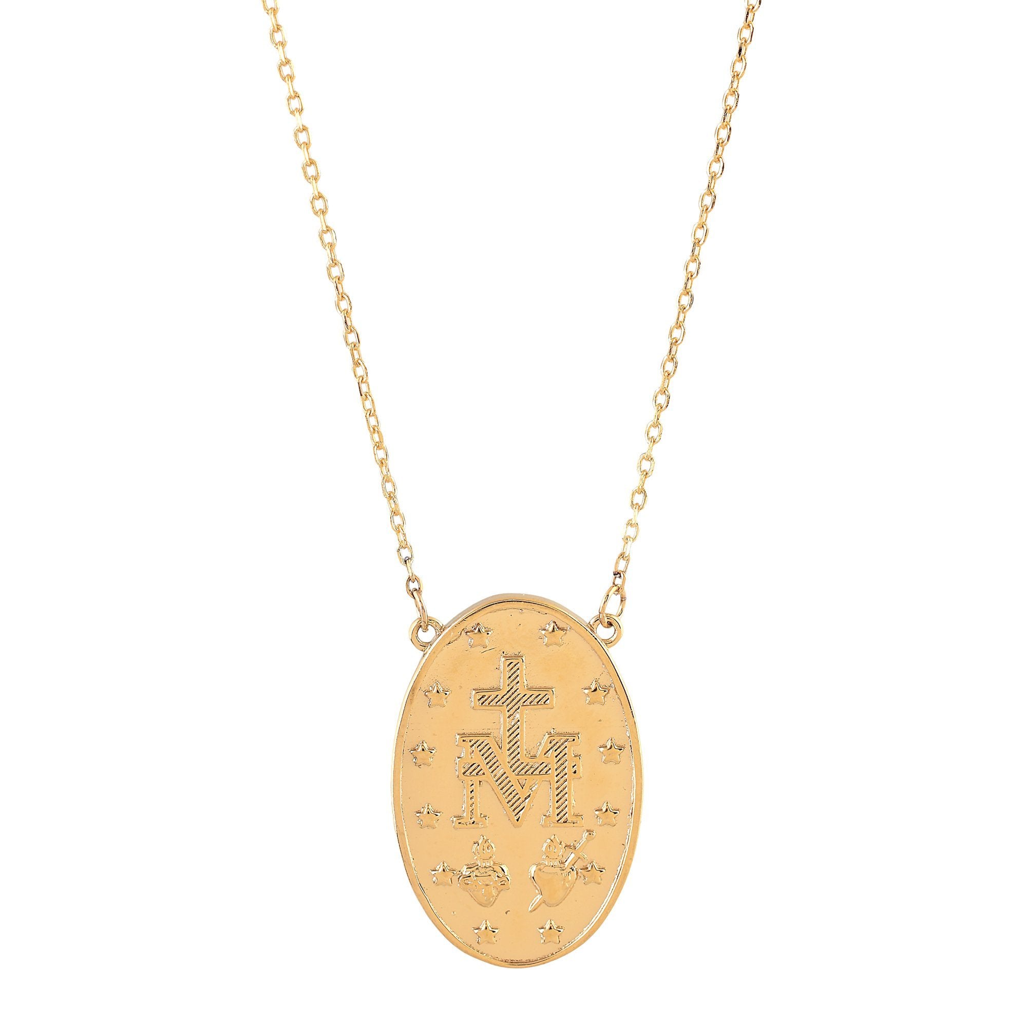 'AVE MARIA' Virgin Enamel Necklace - Gold - Ibiza Passion