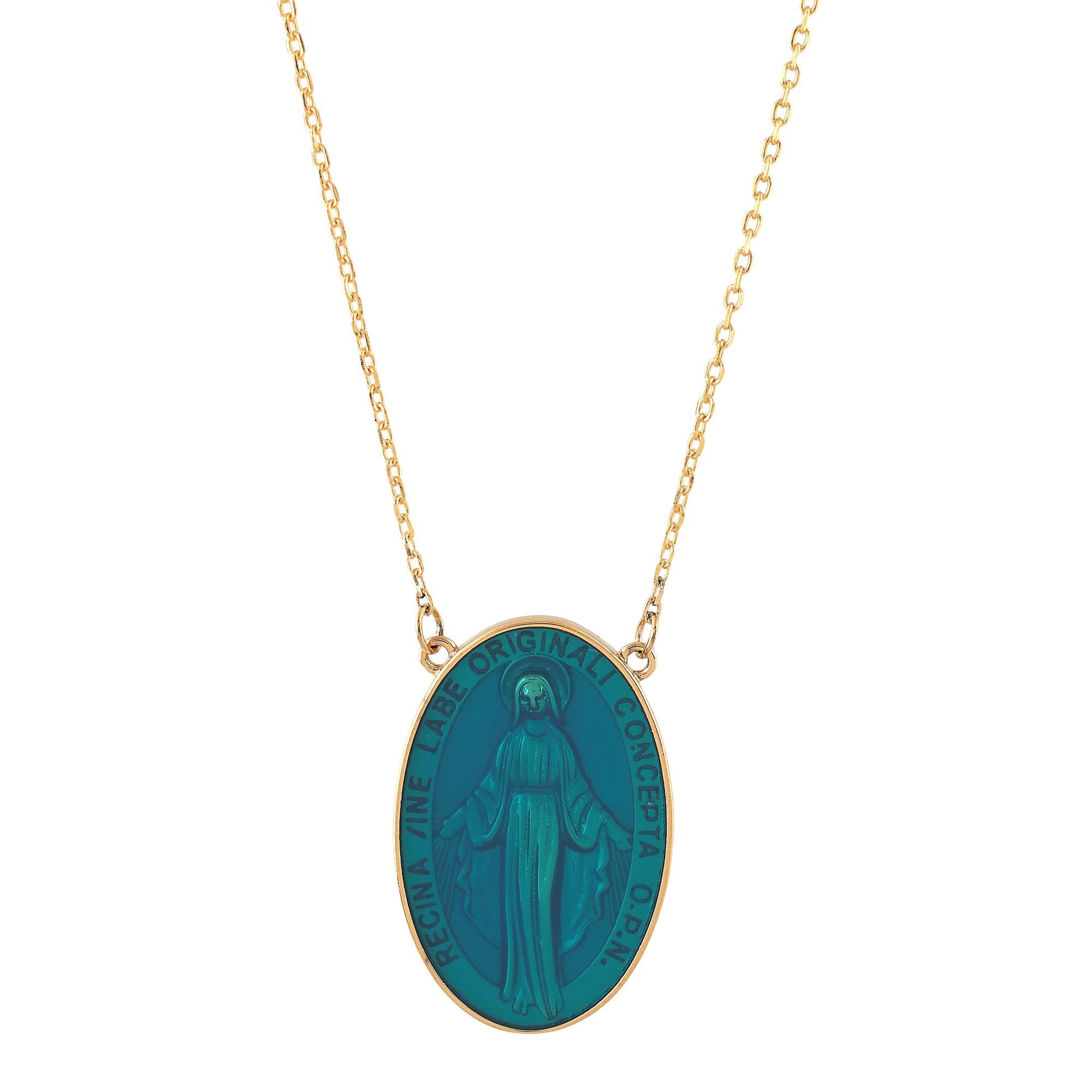 'AVE MARIA' Virgin Enamel Necklace - Gold - Ibiza Passion