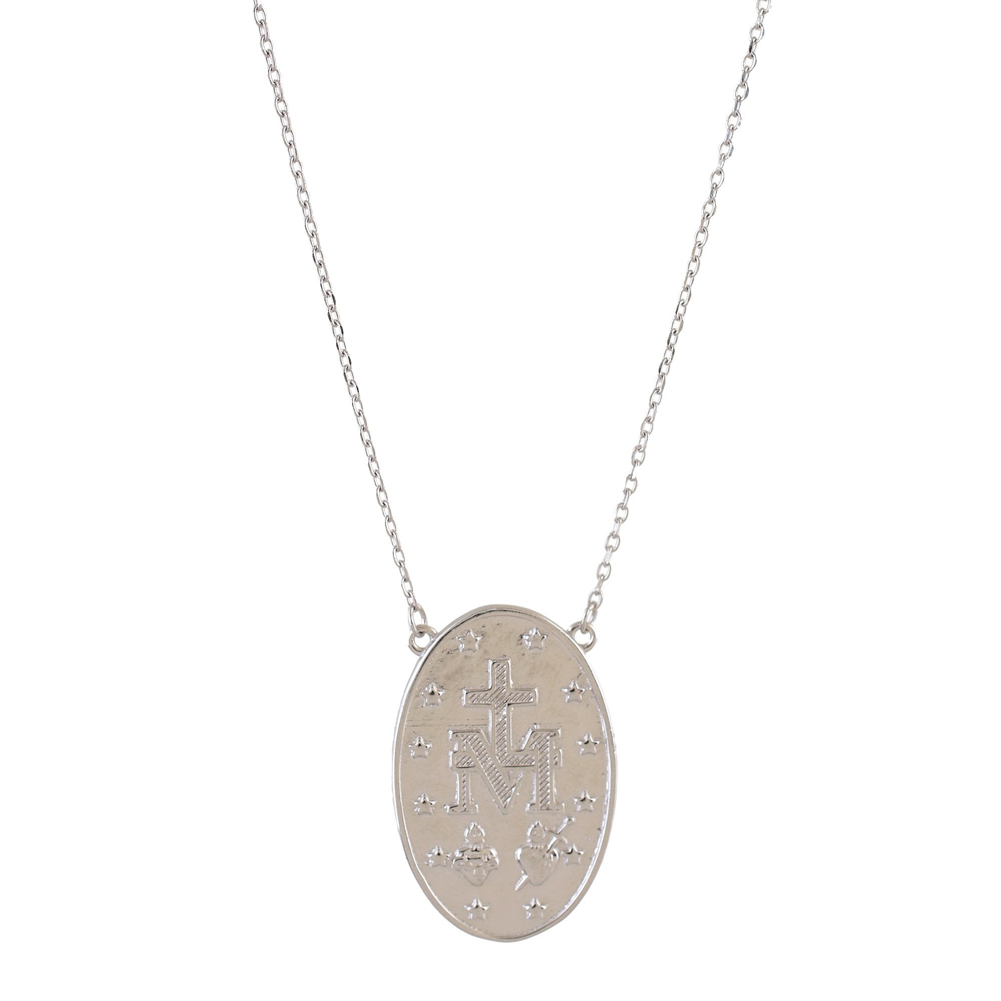 'AVE MARIA' Virgin Enamel Necklace - Silver - Ibiza Passion