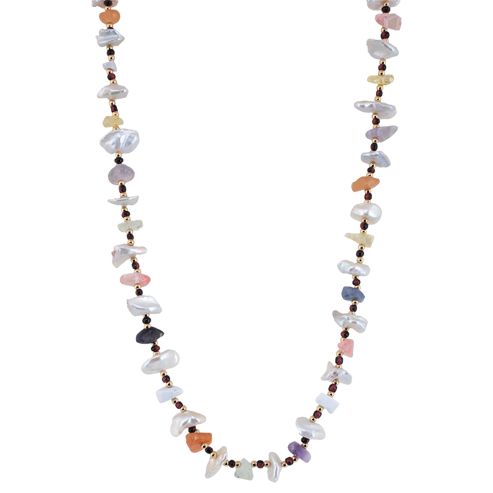 'BALANCE' Stone Mix & Pearls Necklace - Ibiza Passion