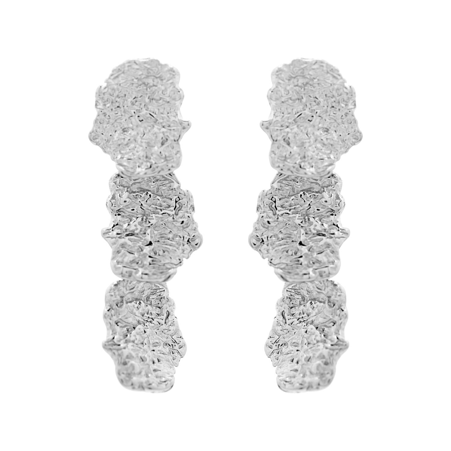 'CIBELES' Statement Earrings Silver - Ibiza Passion