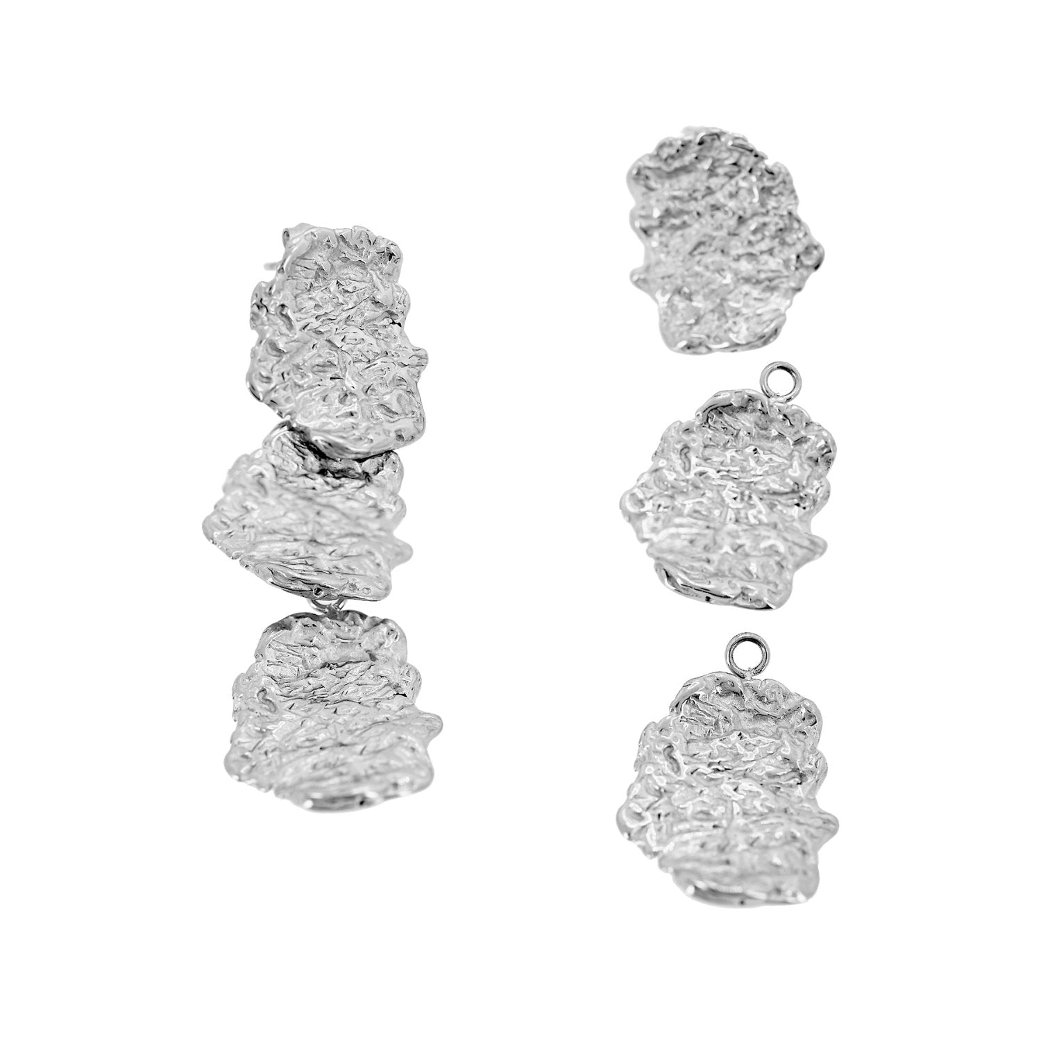 'CIBELES' Statement Earrings Silver - Ibiza Passion