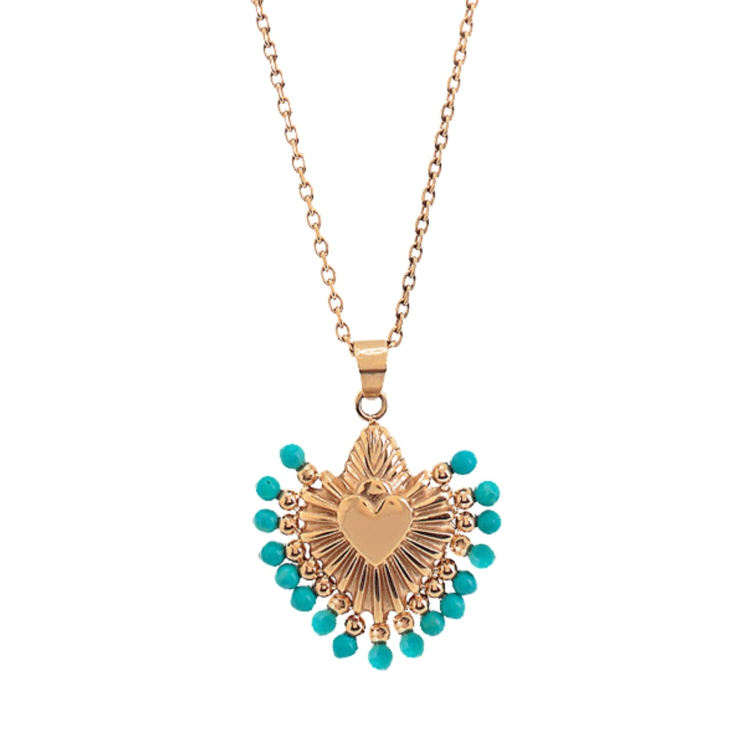 'CUORE' TURQUOISE STONES NECKLACE - Ibiza Passion