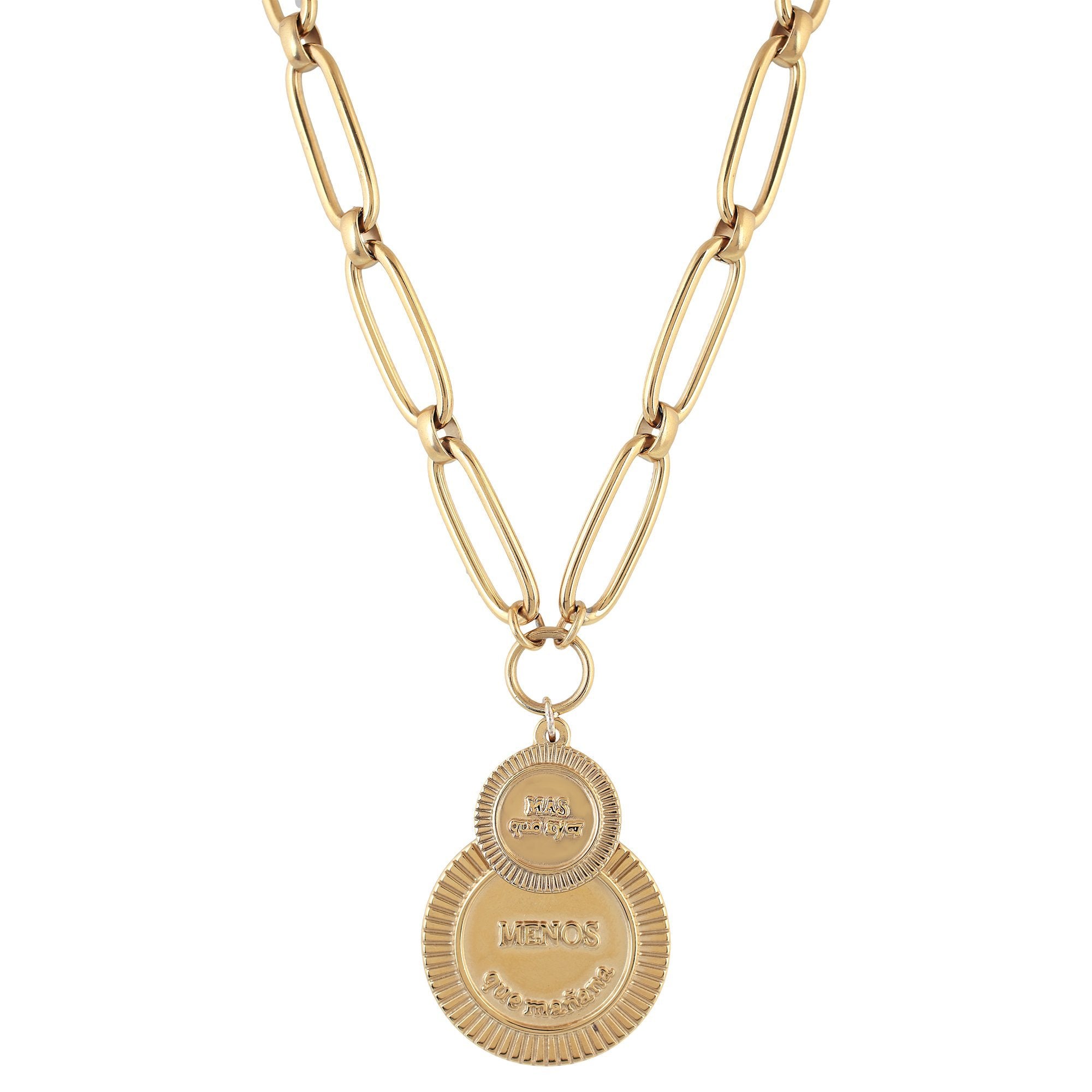 'DON'T EVER STOP' Double Medal Necklace - Ibiza Passion