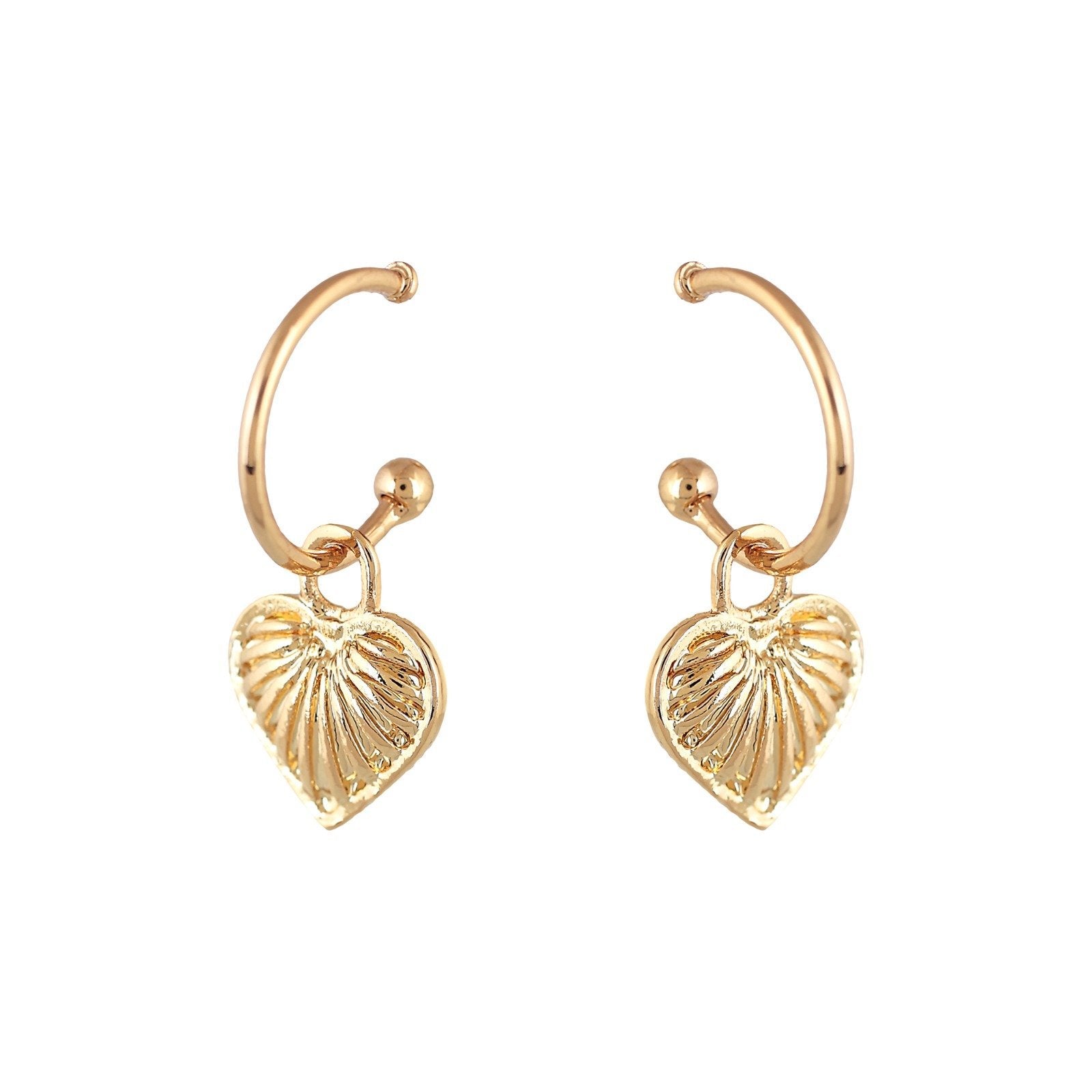 'ILU' Mini Hoops with Heart -Size M- - Ibiza Passion