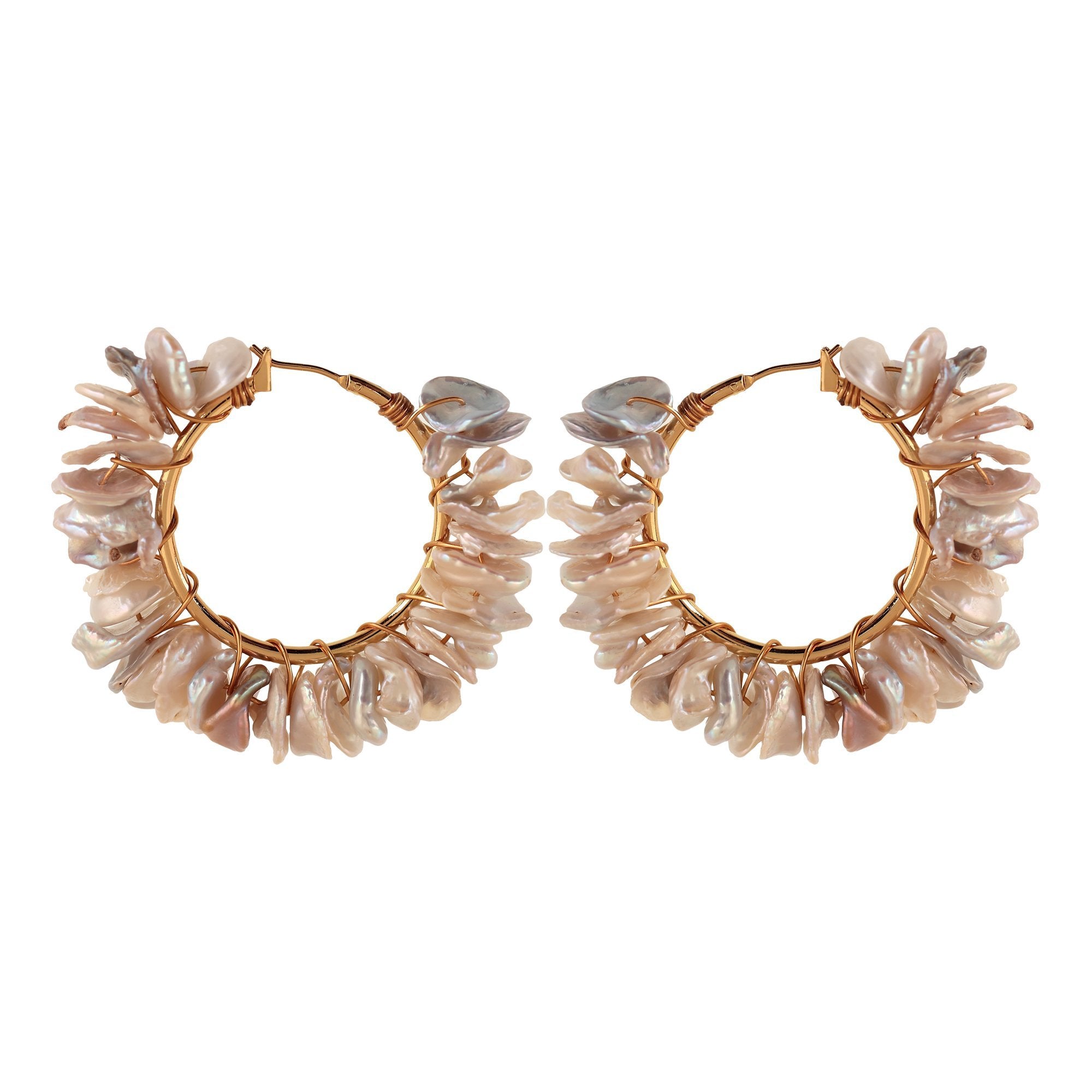 'ORGANI.K' Pearls Hoops Earrings - Ibiza Passion