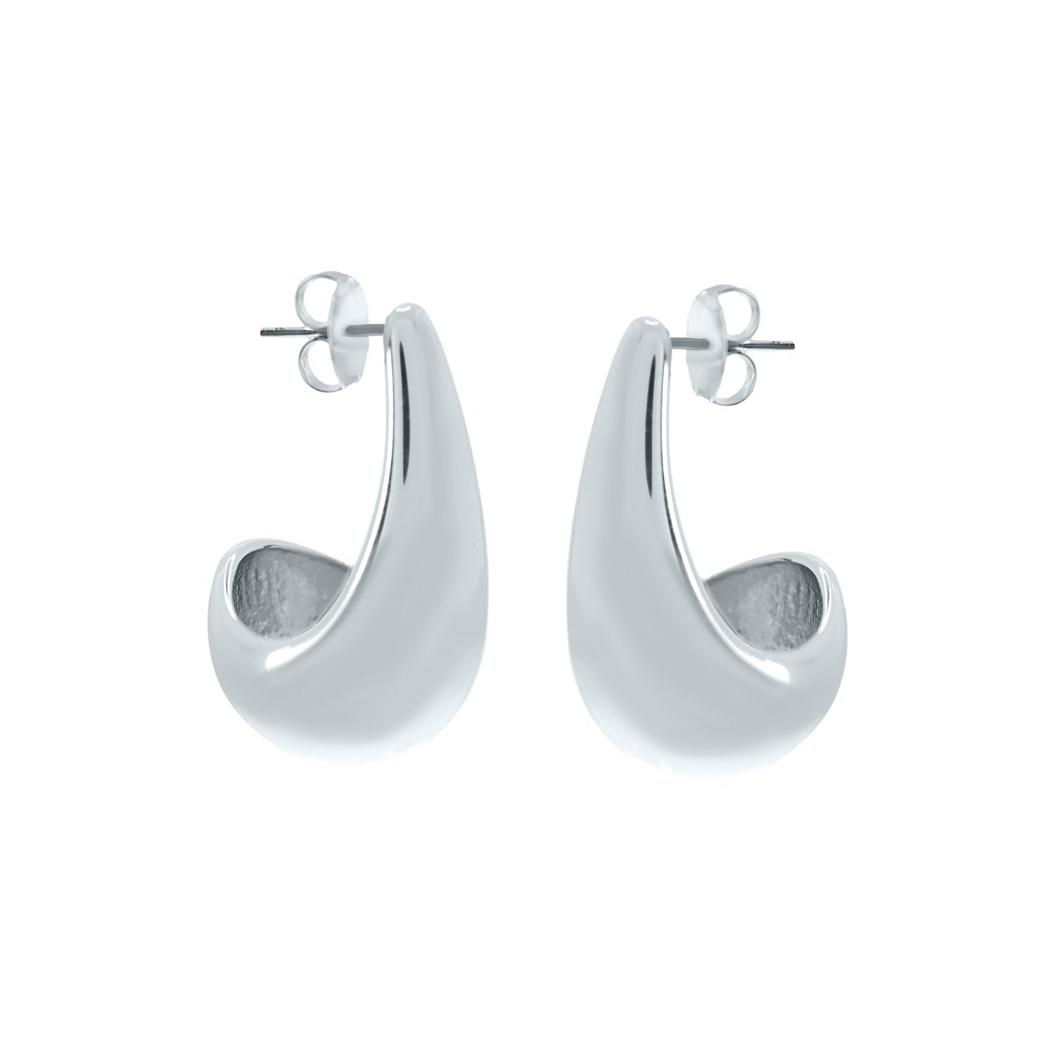 'PENSIVE' Earrings -Silver Medium- - Ibiza Passion