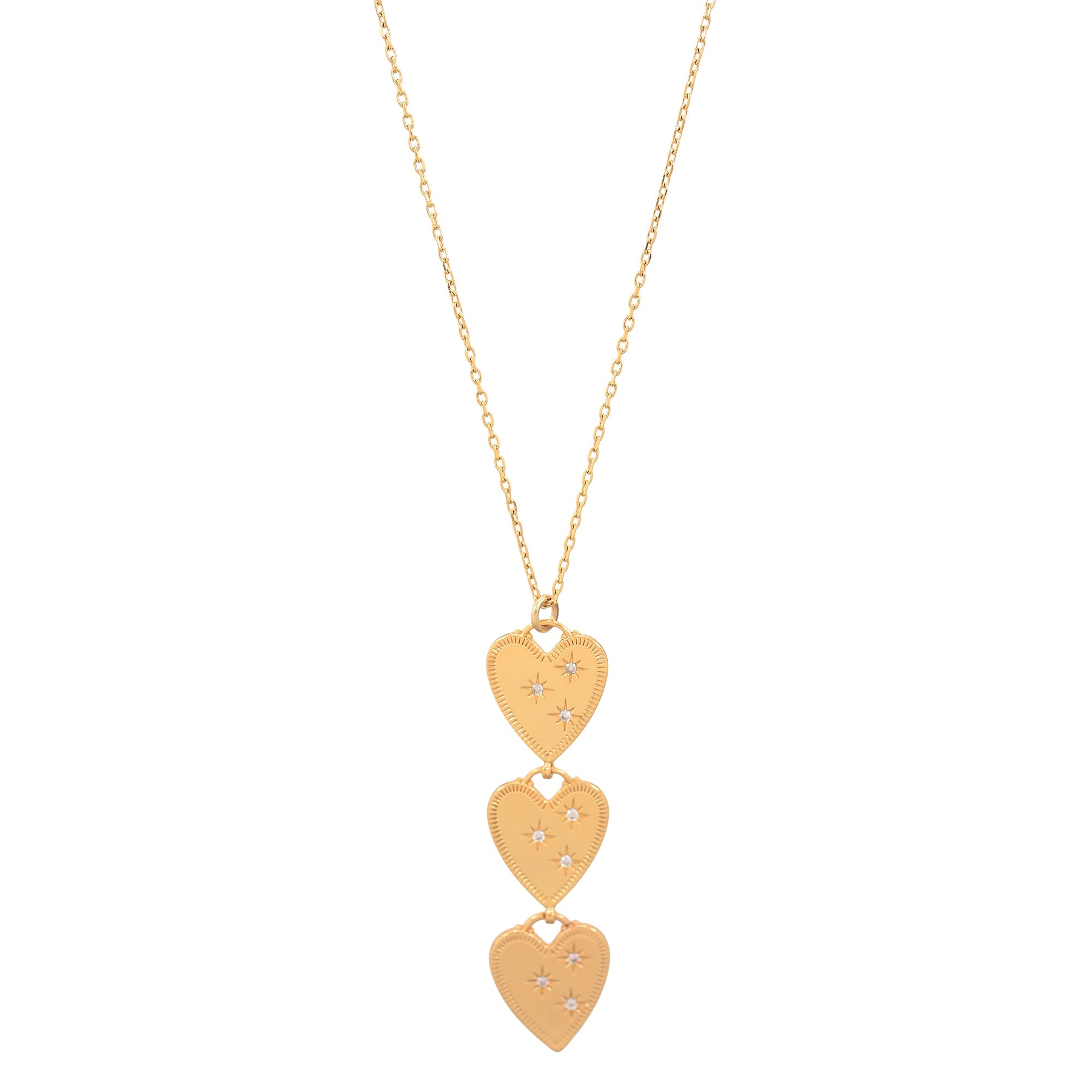 'PERSEVERANCE' Trio Heart Necklace - Ibiza Passion