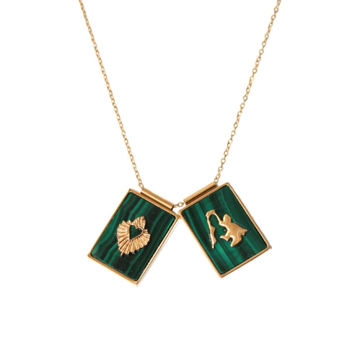 'SCAPULAR' Virgin & Sacred Heart -Malachite- - Ibiza Passion