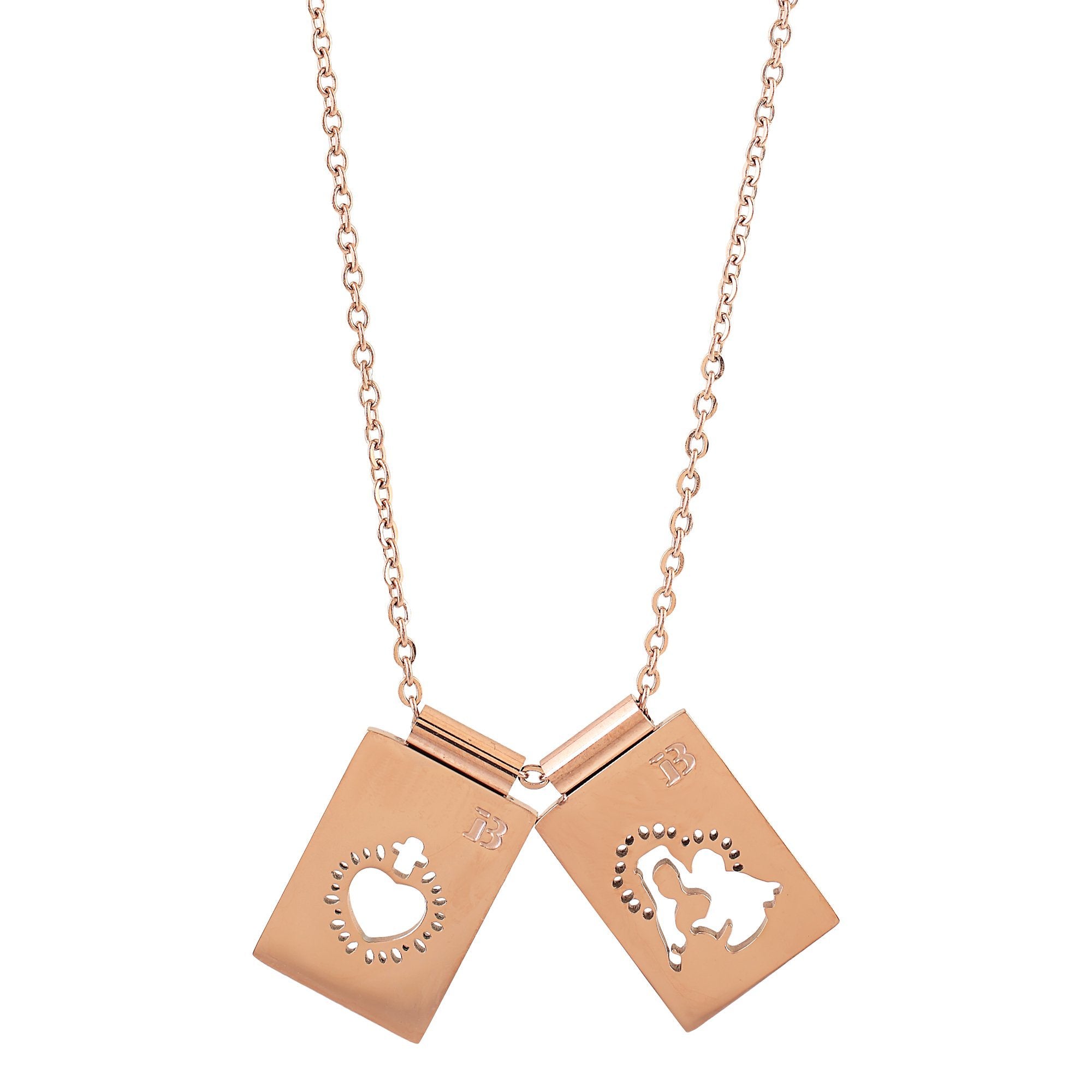 "SCAPULAR" • Virgin & Sacred Heart -Rose Gold- - Ibiza Passion