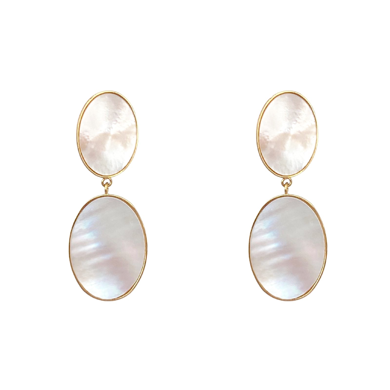 'TESSA' Oval Shell Earring - Ibiza Passion