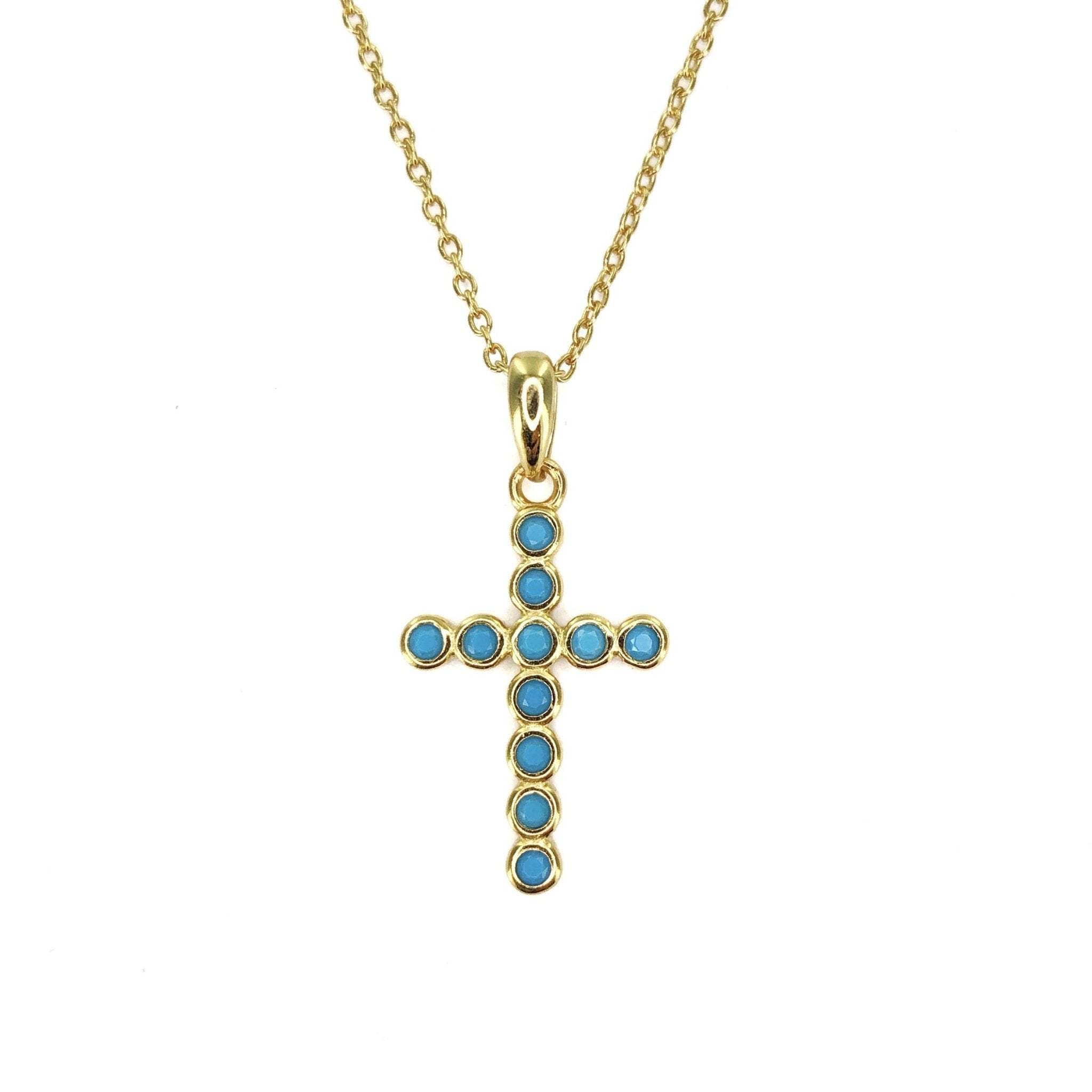 'TIPPI' Turquoise Cross Necklace - Ibiza Passion