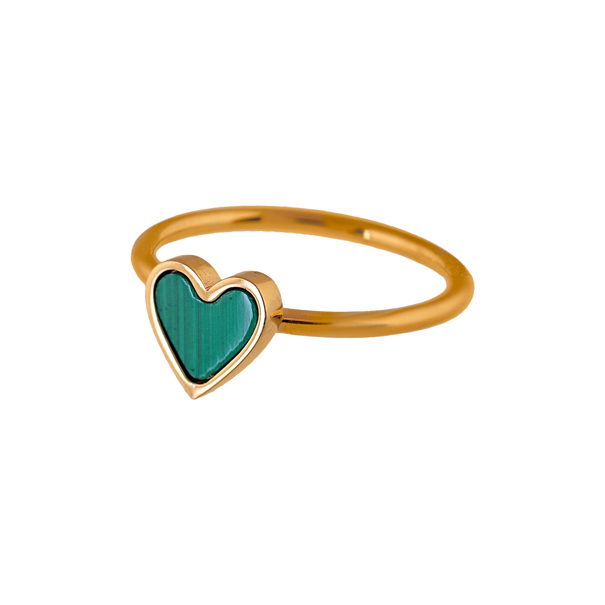 'TRANSFORMATION' Malachite Heart Ring - Ibiza Passion